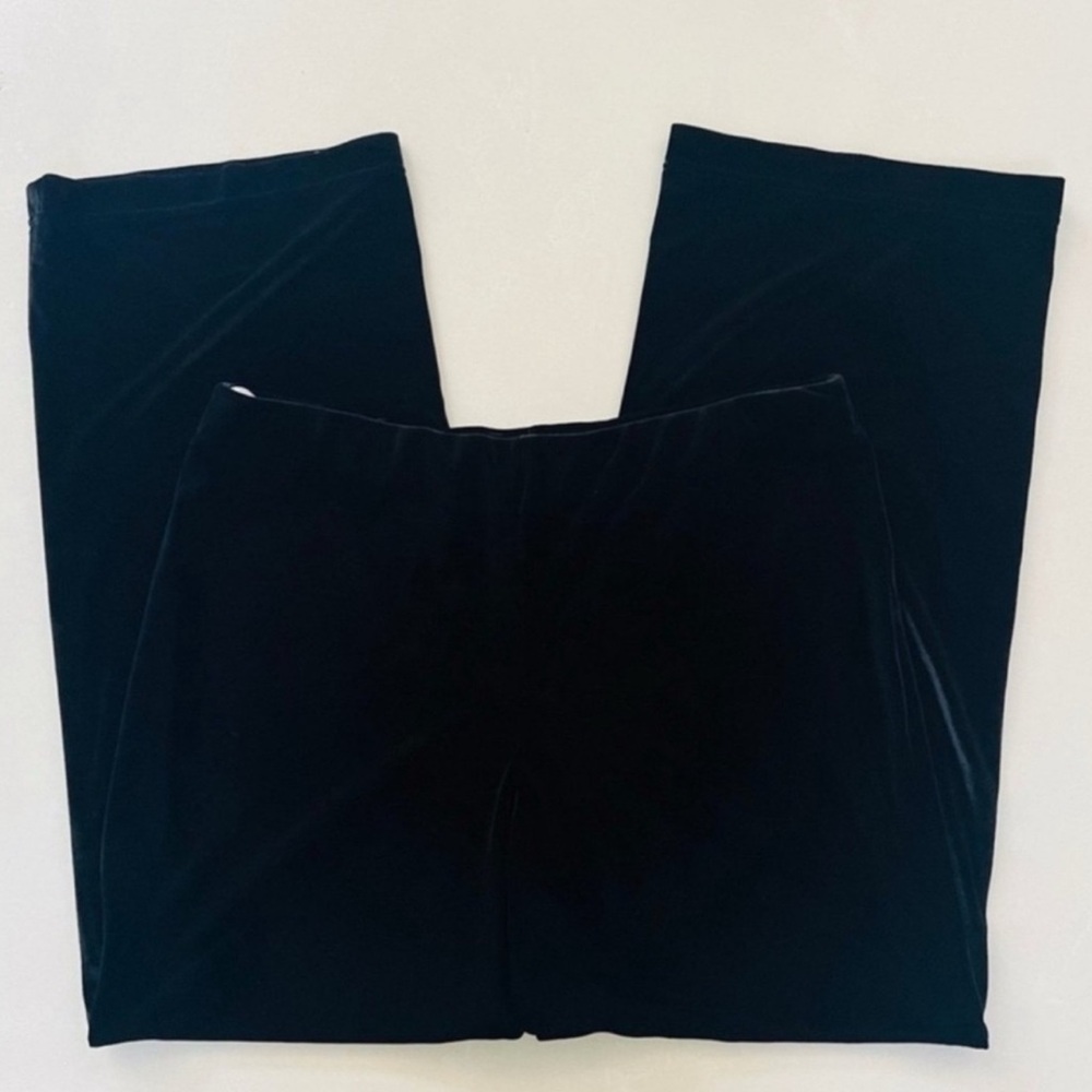 Peter Nygard Black Velvet High Rise Wide Leg Trousers Large